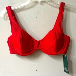 Wild Fable Underwire Ribbed Bikini Swim Top Womens Medium Red‎ Stretchy NWT